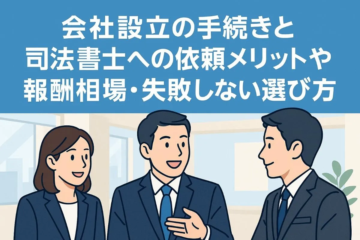 会社設立の手続きと司法書士への依頼メリットや報酬相場・失敗しない選び方