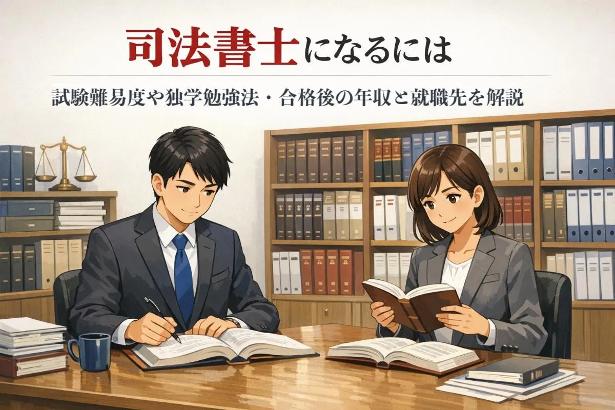 司法書士になるには試験難易度や独学勉強法・合格後の年収と就職先を解説