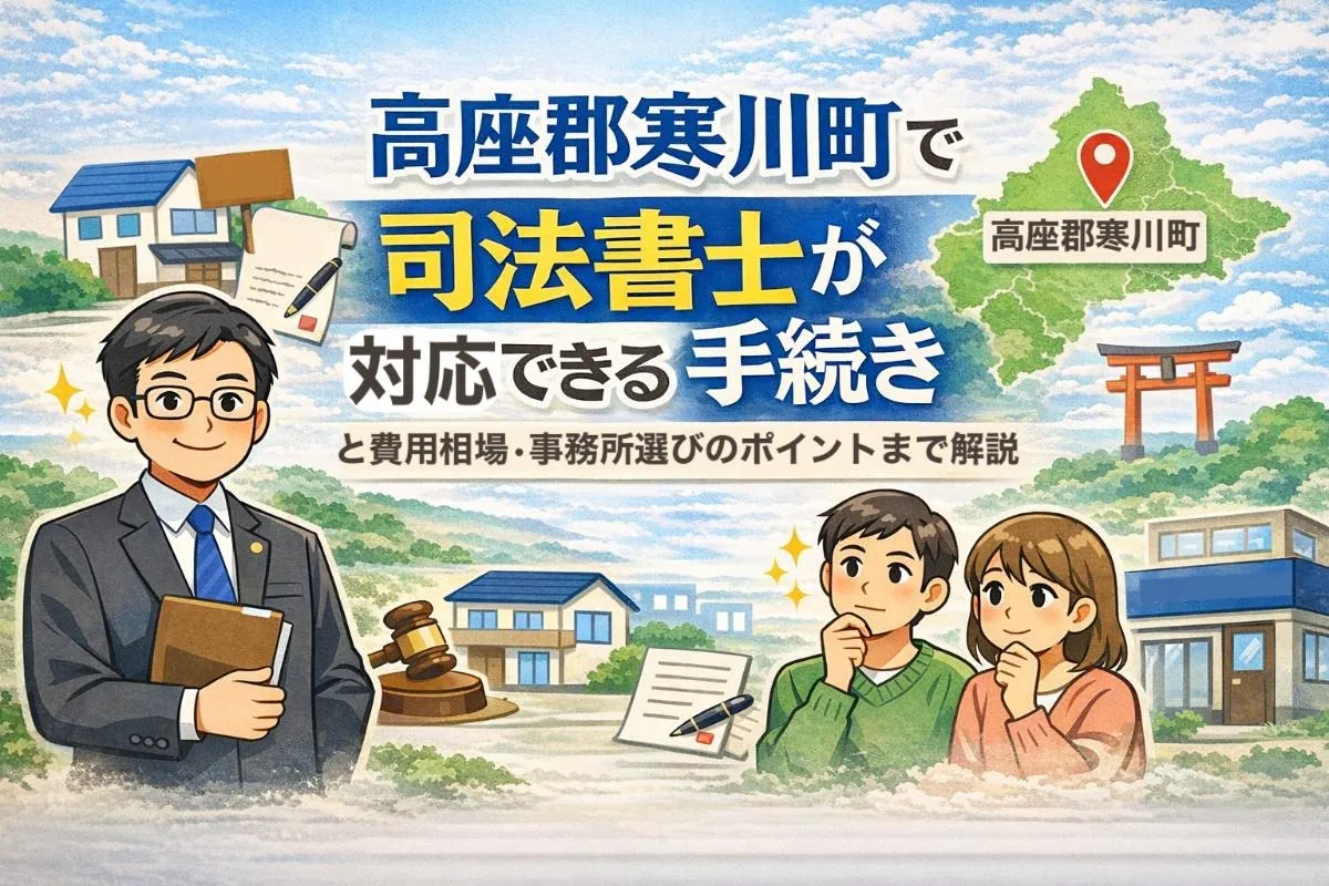 高座郡寒川町で司法書士が対応できる手続きと費用相場・事務所選びのポイントまで解説