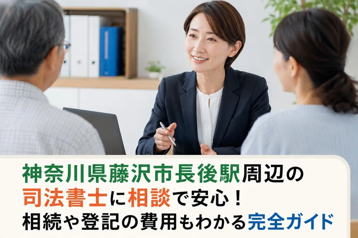神奈川県藤沢市長後駅周辺の司法書士に相談で安心！相続や登記の費用もわかる完全ガイド