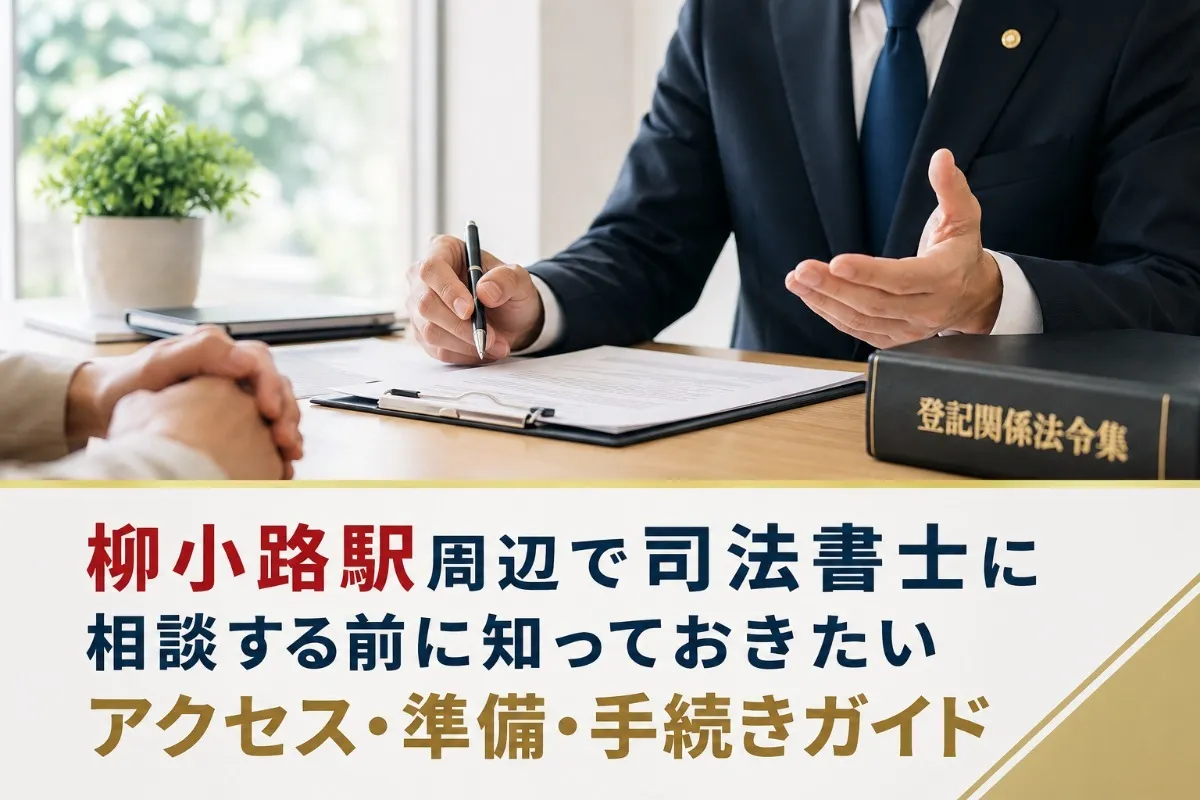 柳小路駅周辺で司法書士に相談する前に知っておきたいアクセス・準備・手続きガイド